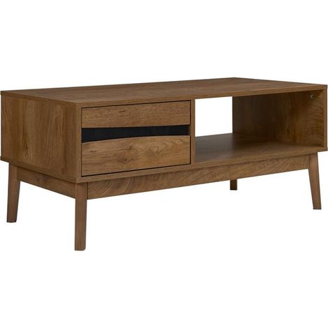 Table Basse Avec Tiroir "Forest" 100cm Marron (1/5)