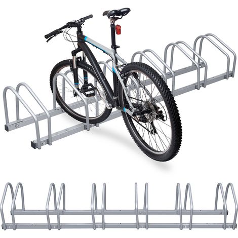 Randaco Aparcabicicletas para 6 bicicletas, L.160 x A.32 x A.26 cm, De suelo y de pared (1/5)