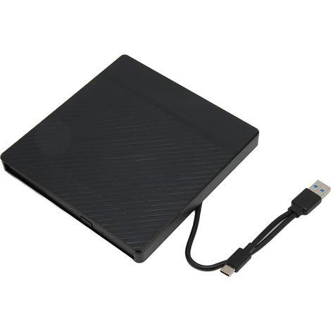 Lecteur DVD Externe, 9,5 Mm Ultra Mince Portable USB3.0 Graveur de CD-ROM Externe, Transfert Haute Vitesse 5 Gbps, Interface de Sortie Type A et Type C, pour pour Linux, pour (1/5)