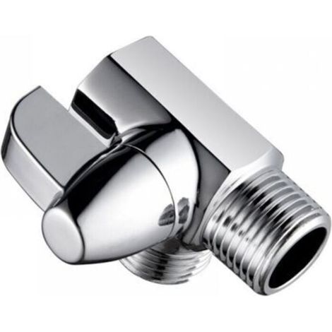 Inverseur de douche à 3 voies en laiton chromé, vanne d'adaptation en forme de T G1/2 "pour bras de douche monté (1/4)