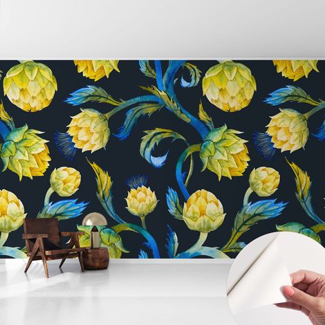 Selbstklebende Tapete - Wanddekoration Wohnzimmer - Tapete Schlafzimmer Pflanzlicher Virtuose 416x254 cm (1/5)