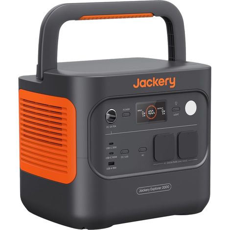 Jackery – Générateur électrique portable 2042Wh LiFePO4 – 2200W (Max 4400W) – Charge rapide 0-80% en 52 min – Alimentation pour camping et urgence