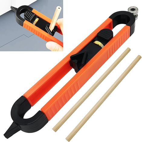 Jauge de Contour,  Outil de Scribe de Jauge de Contour, Duplicateur de forme irrégulière avec serrure, pour le travail du bois, la construction, le bricolage (orange)