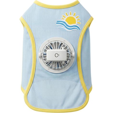 Gilet rafraîchissant pour chiens avec ventilateur intégré – Vêtement pour animaux à trois vitesses – Confortable et frais – Adapté aux chiots et chiens de taille moyenne et petite - Bleu Taille M (1/5)