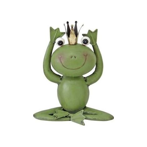 TrendLine Dekofigur Frosch Metall 27 x 23 cm grün Dekofigur