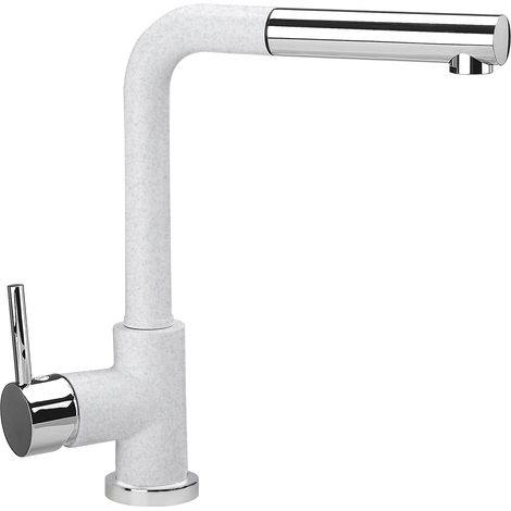 Miscelatore Plados monocomando VEMIXEXTL con canna a 90Ã‚Â° e doccia estraibile - Bianco Opale
