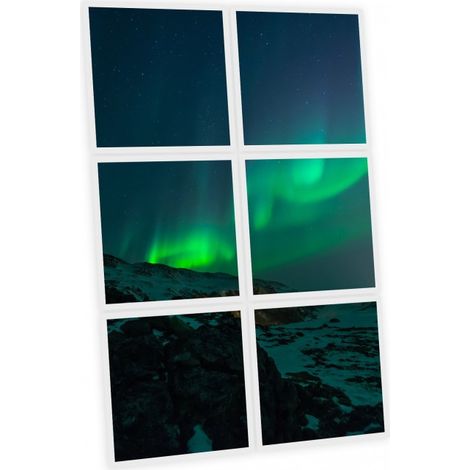 Pack de 6 dalles LED imprimées - Aurore Boréale - 600x600mm - Fabriqué en France (alimentations non fournies)