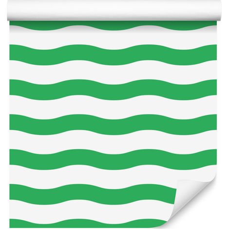 Gestreifte Tapete in Weiß und Grün, mintgrüner Hintergrund, für Wohn- und Schlafzimmer, 50 x 1000 cm (1/5)