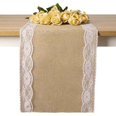 Rouleau de Toile de Jute 10m x 30cm Chemin de Table Mariage Vintage Décoration Rustique Jardin (1/4)