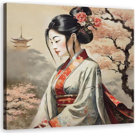 Tableau déco Geisha Japon Paysage 30x30 (1/5)