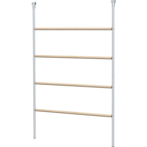 Grand perchoir échelle poules – 4 niveaux barreaux bois, structure métal – 140x86x2,5 cm, argent (1/5)