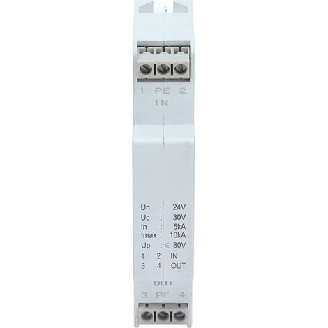 Parafoudre 24V DC, dispositif de protection contre les surtensions, parafoudre de signal, protection foudre, 24V continu. (1/5)