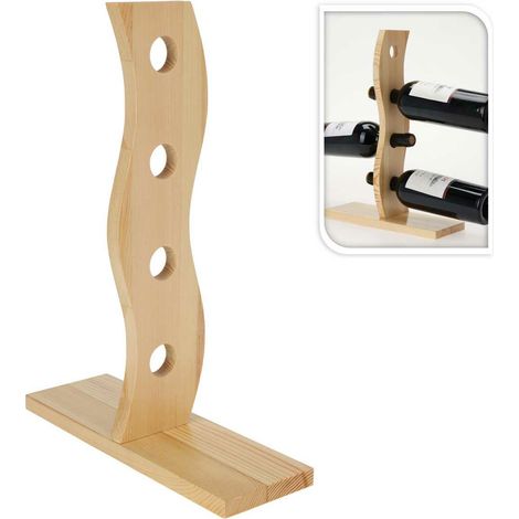 Weinregal aus Holz für 4 Flaschen (1/4)
