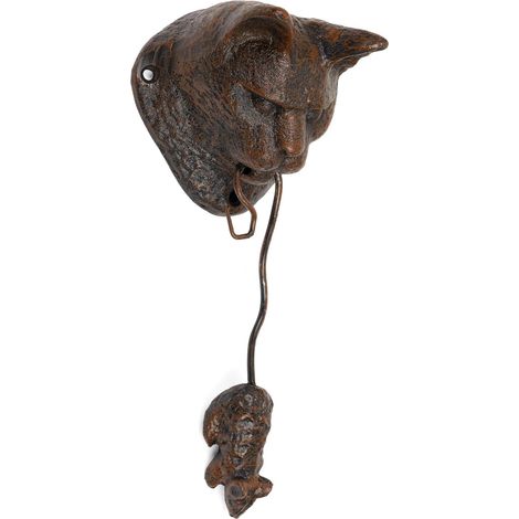 Heurtoir de porte en fonte JeiibrZui pour chat - Style vintage - 28 cm - 1 pièce - Noir (1/5)