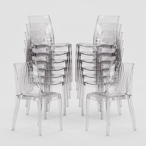 18 Sillas Dune Grand Soleil transparentes Oferta stock cafetería bar - Transparente (1/5)