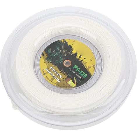 Cordage de tennis 200 m, fil polyester 1,25 mm, rigide, blanc, idéal pour l'entraînement au tennis. (1/5)