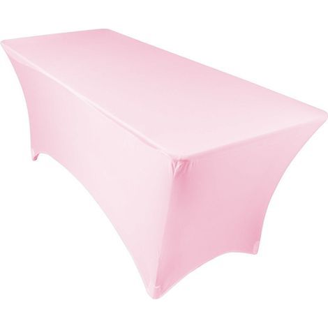 Table cover for folding table 183 CM - pink, elastic table cover, table cover for clubs and restaurants