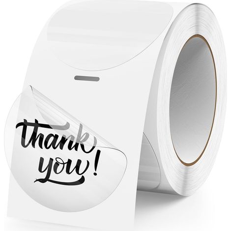 Round transparent thermal labels 50 mm roll 300 pieces (1/5)