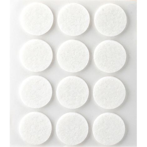 Pack 12 fieltros blancos sintéticos adhesivos Ø22mm Plasfix INOFIX (1/2)