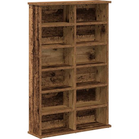 CD Cabinet Old Wood 60 x 17 x 92 cm Engineered Wood vidaXL (1/5)