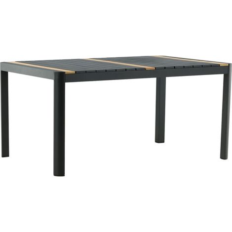 Table de Jardin en Teck "Togo" 150cm Noir (1/5)