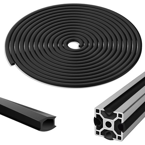 Joint de Profilé en Aluminium 10m - Joint Etanchéité Extérieur PVC pour Rainure 8MM - Compatible avec Profilés Standard 30/40 (1/5)