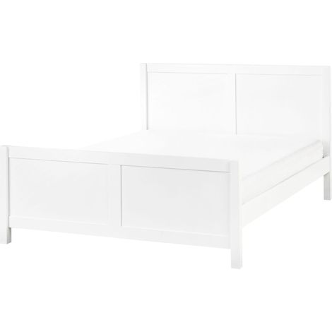 Bed Wood CHAMPAGNAT 140 x 200 cm (EU Double) White
