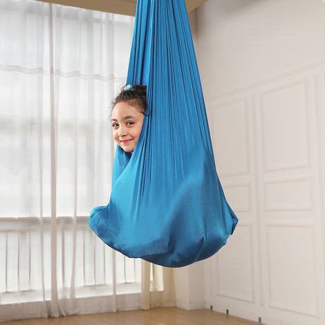 Balançoire sensorielle pour adultes - Hamac réglable pour intérieur et extérieur - Pour enfants - Avec Aspergers idéaux pour l'autisme et le TDAH -bleu - Dimensions : 100 x 280 cm