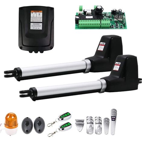 Kit d'ouvre-portes automatiques Kit d'ouverture de porte pivotante électrique à double aile robuste Kit de matériel complet de moteur de porte double automatique for balançoire, allée, clôture pour ac (1/5)