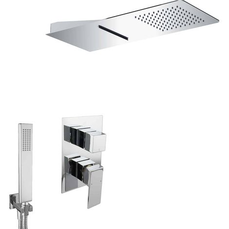 Ensemble de douche encastré PaulGurkes avec douche à effet cascade