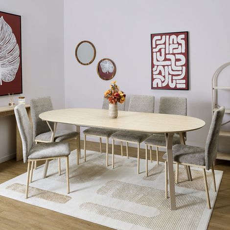 Table - Home Deco Factory - Terra Nova - Extensible - Blanc Et Beige