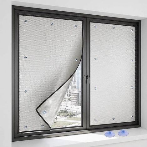 Película térmica opaca ventanas, películas aislantes reflectantes papel aluminio ventosas, película solar tragaluces caravanas dormitorios (1/5)
