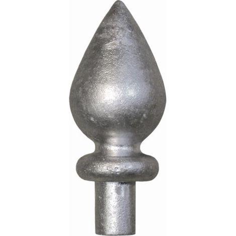 Décor goutte d'eau sur embase - Hauteur 50mm largeur 30mm base Ø15,5mm - Aluminium - À coller - DECO FER FORGE