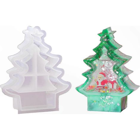 DIY 3D Weihnachtsbaum-Hängeform aus Silikon, dekorativer Anhänger, beleuchteter Baum, Gips, Schleifmittel, Kleber, Kristalltropfen, Sand, schnell (1/5)