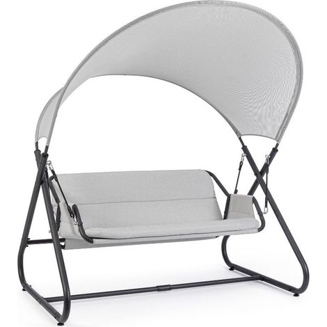 Gloupie Dondolo 2 Posti Sunny,Struttura in Acciaio Grigio/Antracite,166x145x190 cm,Tettuccio Regolabile,Cuscini Non Sfoderabili (1/5)