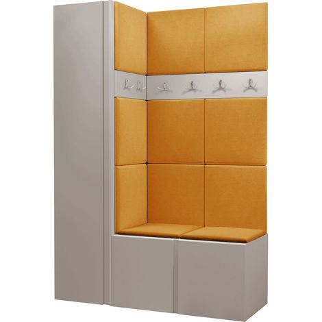 Conjunto para recibidor Pinis IX, Manila 32, 186x124x46cm, Aglomerado laminado, Tapiz, Colocada, Montada en la pared