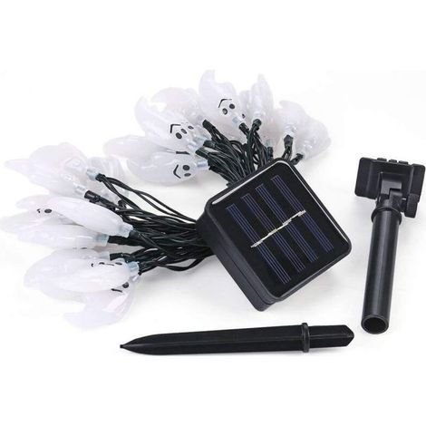Guirlande lumineuse solaire à 6,5m 30 LED pour jardin, terrasse, maison, extérieur, Halloween, décoration de vacances (coloré) (1/5)