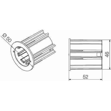Nice 575.25000 - Kit calotta bianca per rullo tipo Rollease 2''(30 mm), per motori35/45 mm. Da associare necessariamente ai kit supporti bianchi, interasse 55 mm, per motori 35/45 mm 525.40001 o 525.4