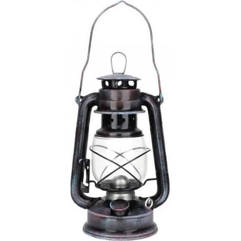 Lampe à pétrole - 24cm - Métal robuste - Style vintage - Haute luminosité (1/4)