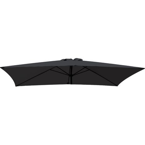 Greenbay Replacement Fabric Garden Parasol Canopy Cover for 3X2m 6 Arm Parasol - Black (1/2)