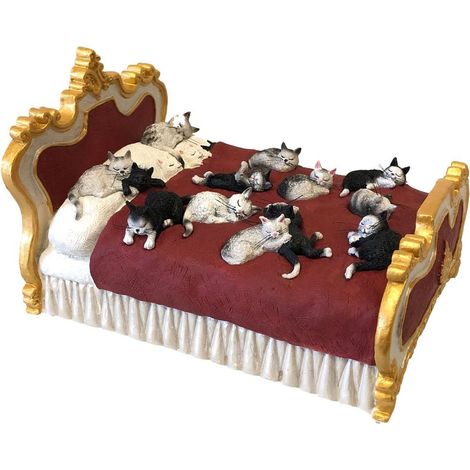 Statuette Les chats par Dubout - Des Chats sur un lit (1/3)
