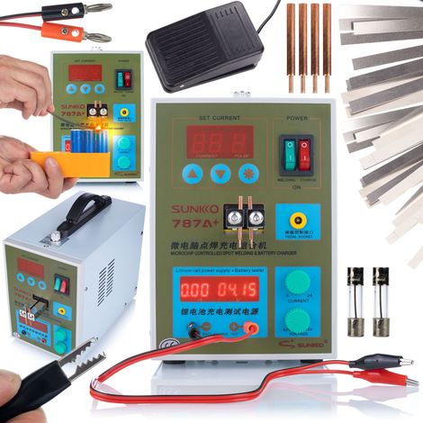 Saldatrice a Punti Sunkko 787A+ – Regolazione Corrente 0-99, Display LED Per Batterie Litio, Spessore 0.03-0.2 mm Uso Professionale (1/5)