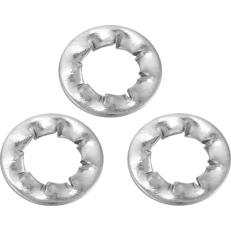 Jeu de 100 rondelles frein dentées externes en acier inoxydable M6 (1/5)