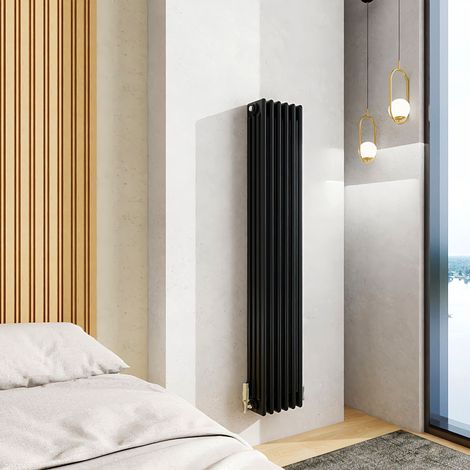 AICA 1500x290mm Black Vertical Traditional Radiator Cast Iron 4 Column Heating UK (1/5)