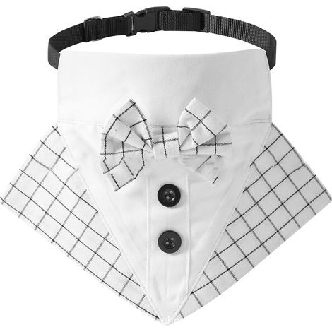 Bandana Collier Chien - Collier Formel avec Noeud Papillon pour Mariage Chien - Réglable S/M/L - Polyester et Nylon (1/5)