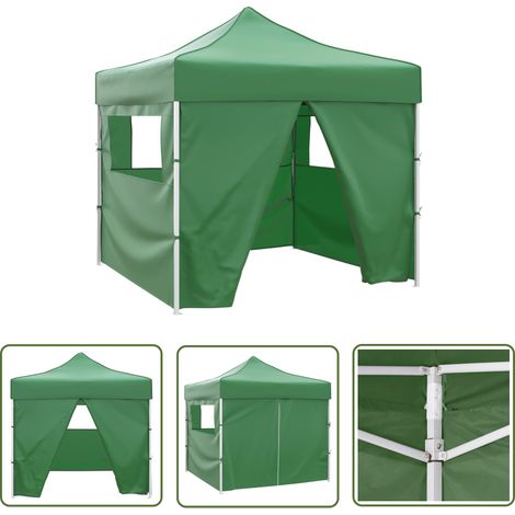 Tente pour fête - vidaXL Tente pliable verte 3 x 3 m avec 4 parois - Tente pour barbecue (1/5)