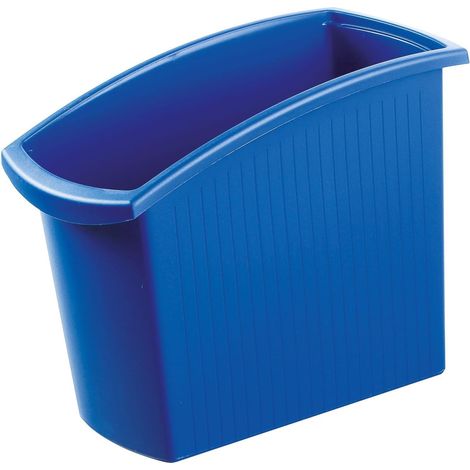 corbeille à papier MONDO, élégante, ergonomique, rectangulaire et svelte, 18 litres, bleu (1/5)