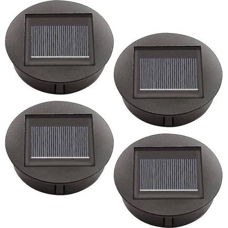 Lot de 4 lampes solaires avec ampoules LED, lampes solaires de dessus, lanterne solaire LED avec couvercle pour extérieur (1/3)