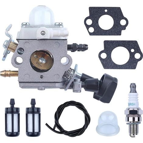 Carburateur pour STIHL BG86 BG86 C BG56 SH86 Souffleur, ADEFOL Carburateur avec Joint + Filtre Essence + Tuyau Essence + Bougie Allumage Pièces de Rechange Carburetor Accessoire (1/4)