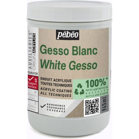 Gesso - Blanc - Apprêt - Mate - Toutes techniques - Pébéo - 945ml